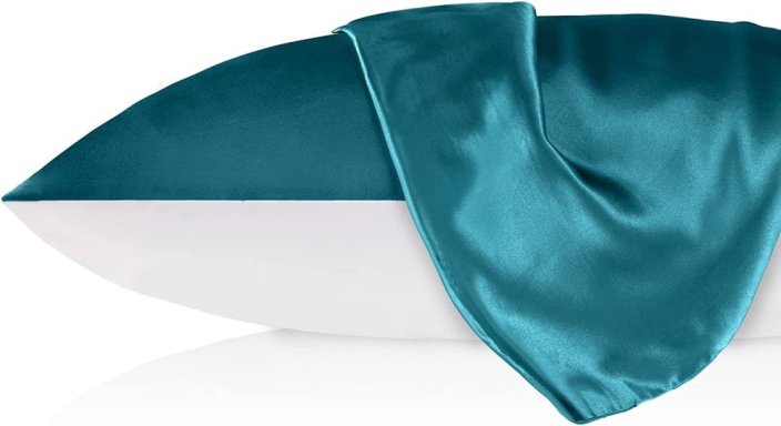 Povlak na polštář HEDVÁBÍ/BAVLNA 51x66cm-IKEA polštař - Doplňky: Povlaky na polštář, Barva: Teal (Petrolejová)/Bílá
