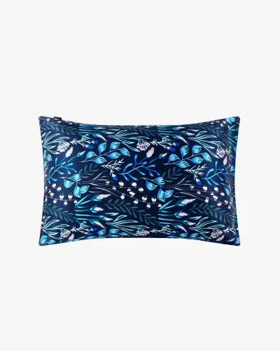 Povlak na polštář HEDVÁBÍ/HEDVÁBÍ 50x75cm - Doplňky: Povlaky na polštář, Barva: Modrobílá s květinovým vzorem